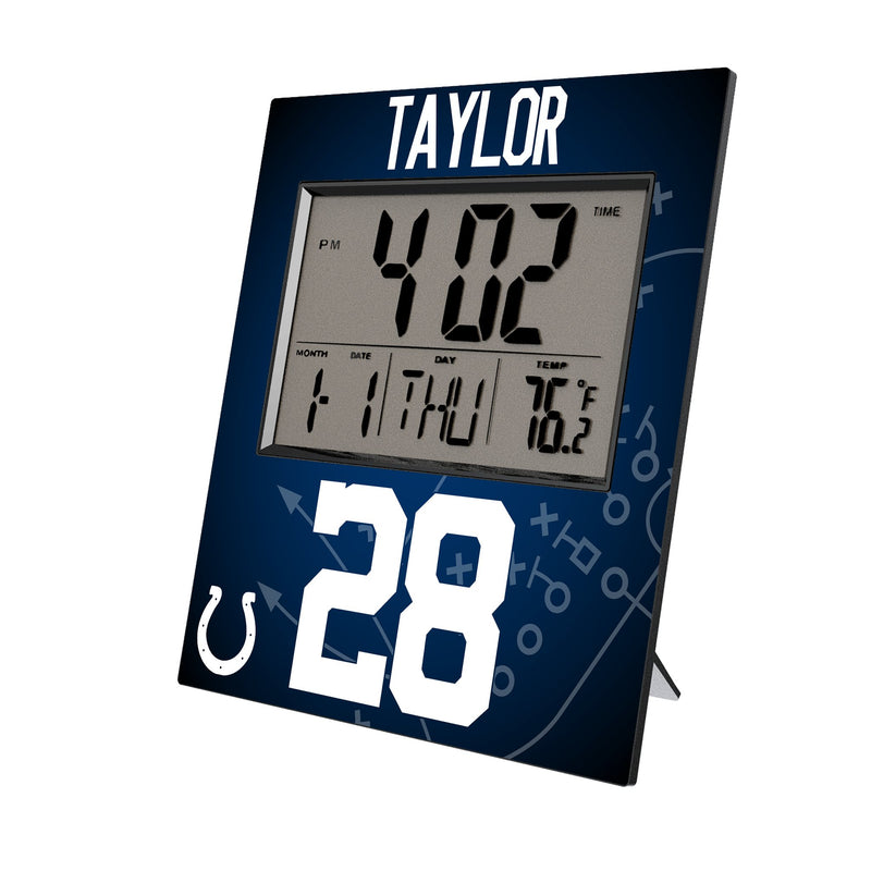 Jonathan Taylor Indianapolis Colts 28 Game Tactic Wall Clock