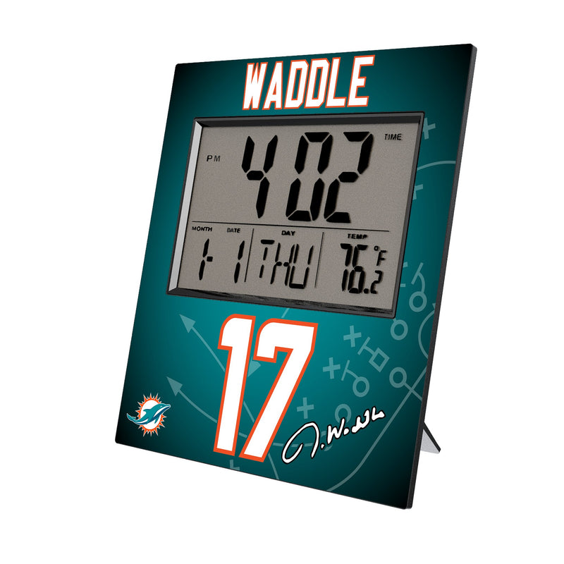 Jaylen Waddle Miami Dolphins 17 Game Tactic Wall Clock