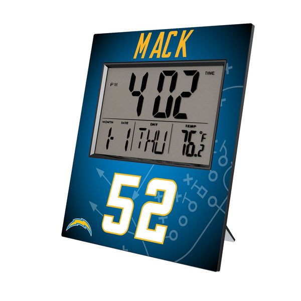 Khalil Mack Los Angeles Chargers 52 Game Tactic Wall Clock