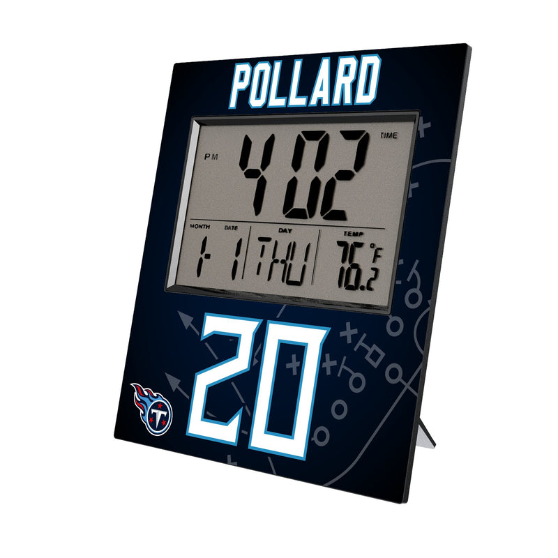 Tony Pollard Tennessee Titans 20 Game Tactic Wall Clock
