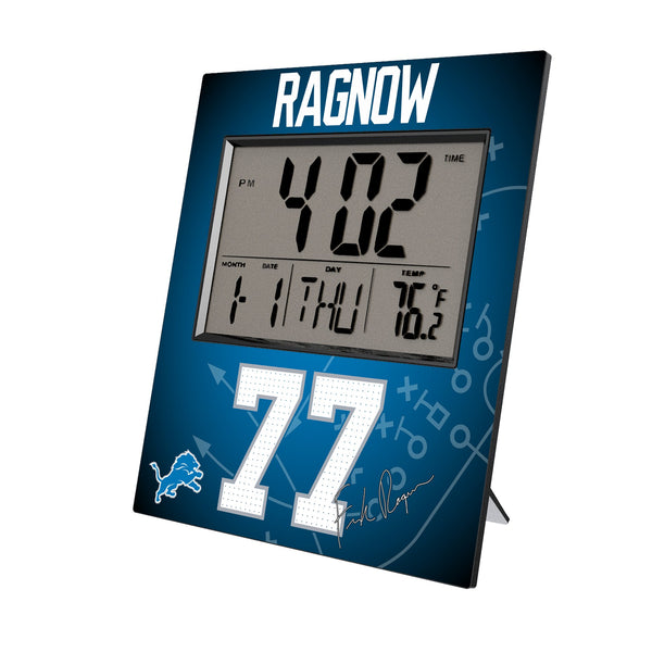 Frank Ragnow Detroit Lions 77 Game Tactic Wall Clock