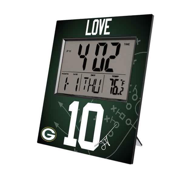 Jordan Love Green Bay Packers 10 Game Tactic Wall Clock