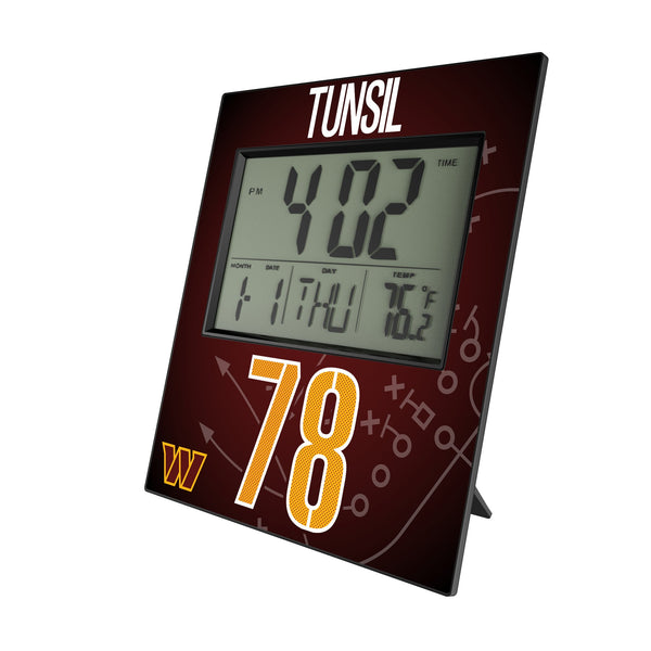 Laremy Tunsil Washington Commanders 78 Game Tactic Wall Clock