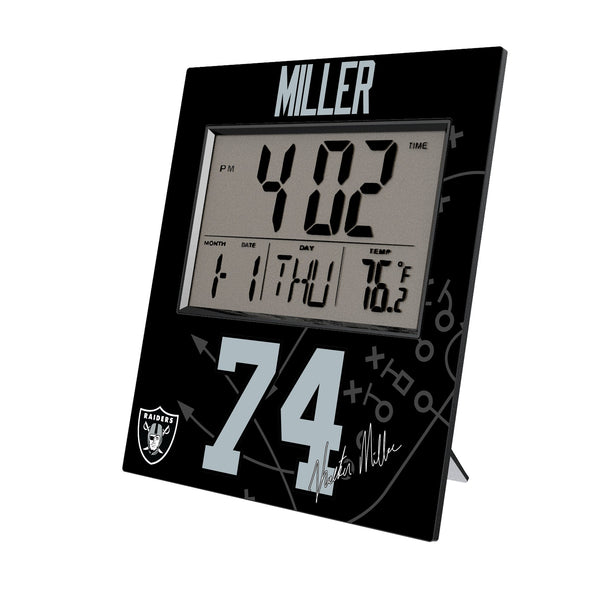 Kolton Miller Las Vegas Raiders 74 Game Tactic Wall Clock