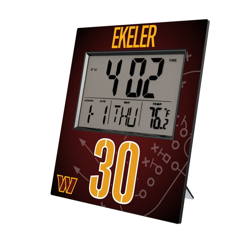 Austin Ekeler Washington Commanders 30 Game Tactic Wall Clock