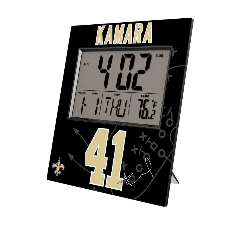 Alvin Kamara New Orleans Saints 41 Ready Wall Clock