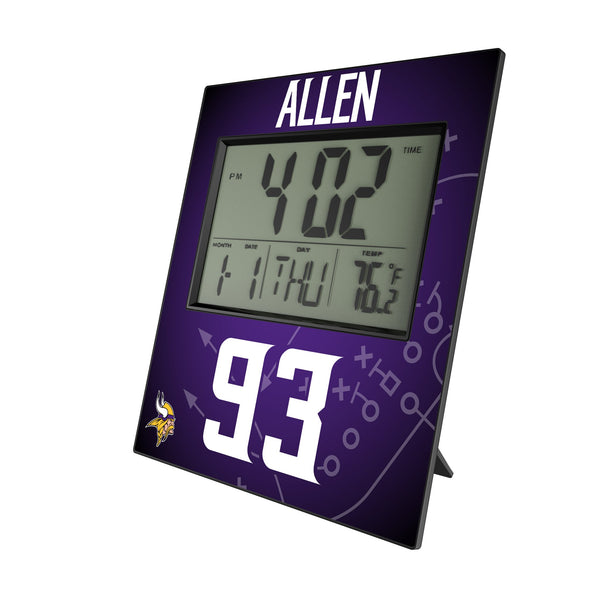 Jonathan Allen Minnesota Vikings 93 Game Tactic Wall Clock