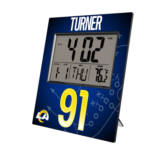 Kobie Turner Los Angeles Rams 91 Game Tactic Wall Clock
