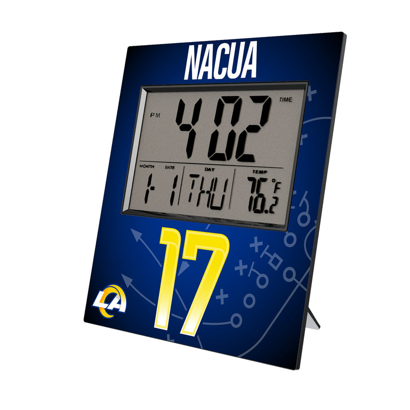 Puka Nacua Los Angeles Rams 17 Ready Wall Clock
