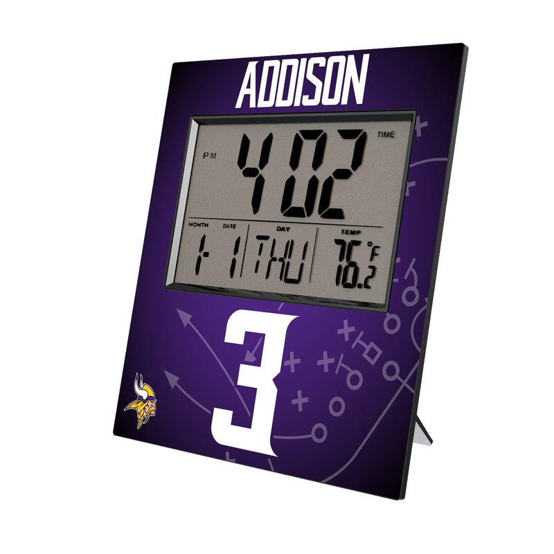 Jordan Addison Minnesota Vikings 3 Game Tactic Wall Clock