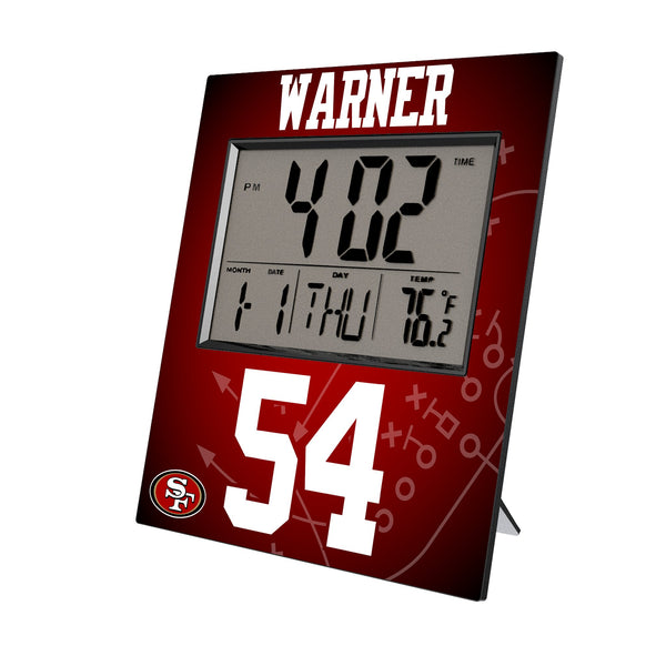 Fred Warner San Francisco 49ers 54 Game Tactic Wall Clock
