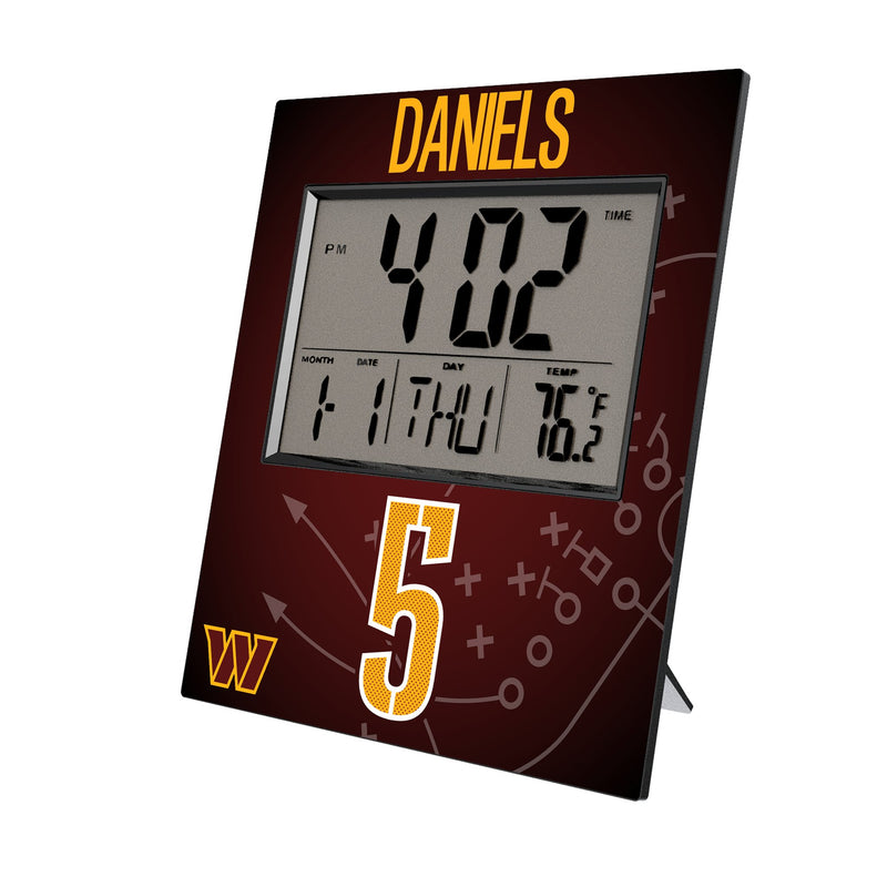 Jayden Daniels Washington Commanders 5 Game Tactic Wall Clock