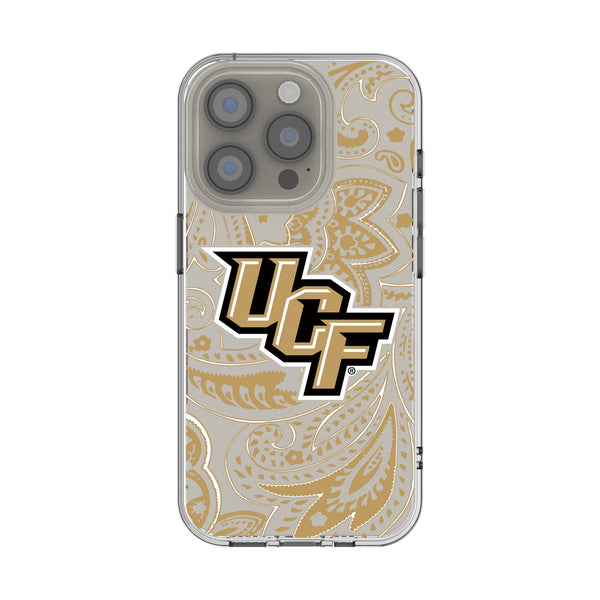 University of Central Florida Golden Knights Paisley iPhone Clear Phone Case for Apple iPhone