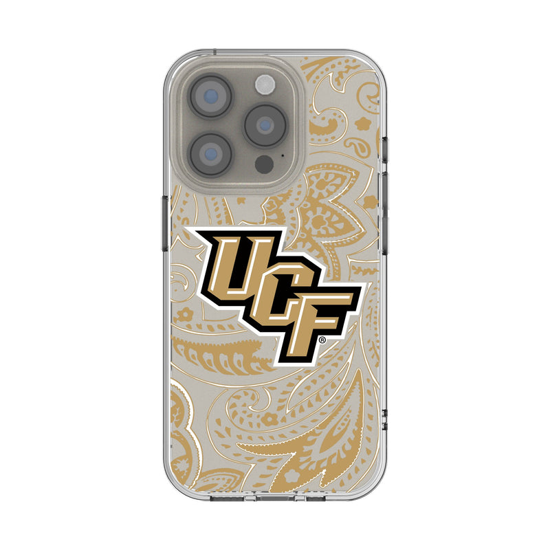 University of Central Florida Golden Knights Paisley iPhone Clear Phone Case for Apple iPhone