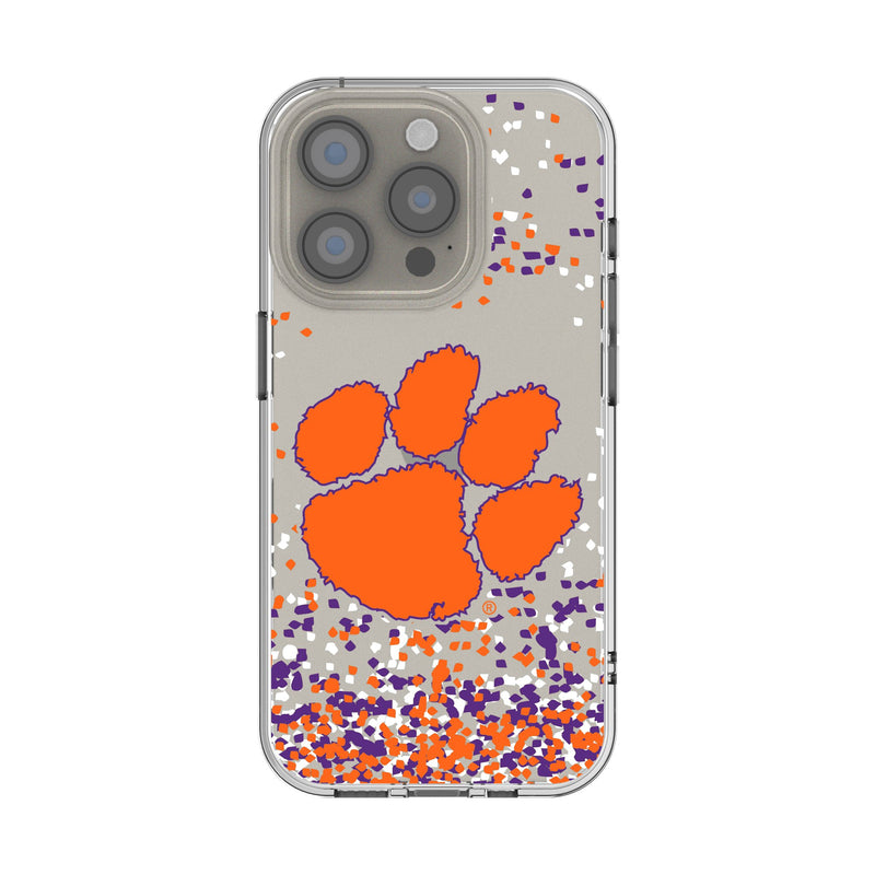 Clemson University Tigers Confetti iPhone Clear Phone Case for Apple iPhone