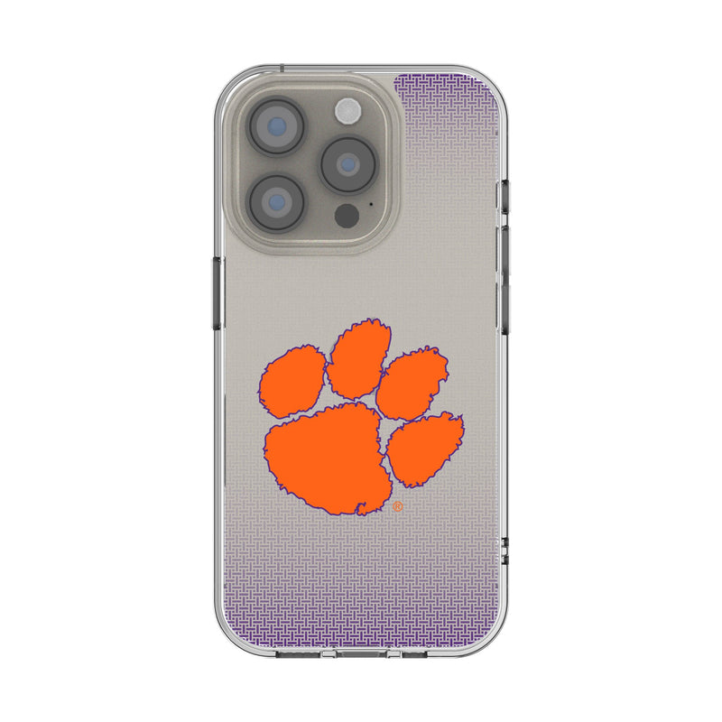 Clemson University Tigers Linen iPhone Clear Phone Case for Apple iPhone