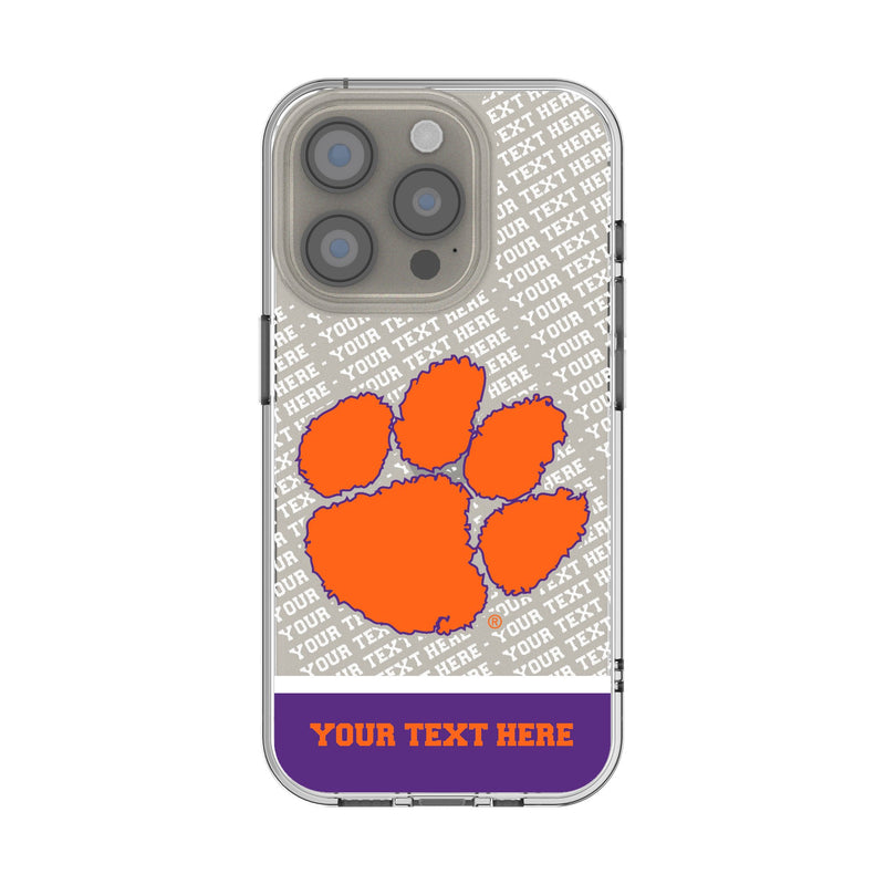 Clemson University Tigers Personalized EndZone Plus iPhone Clear Phone Case for Apple iPhone