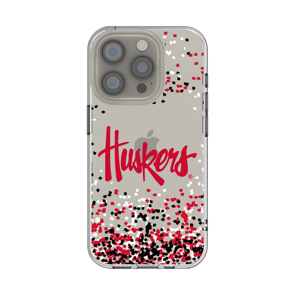 University of Nebraska Huskers Confetti iPhone Clear Phone Case for Apple iPhone