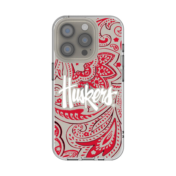 University of Nebraska Huskers Paisley iPhone Clear Phone Case for Apple iPhone