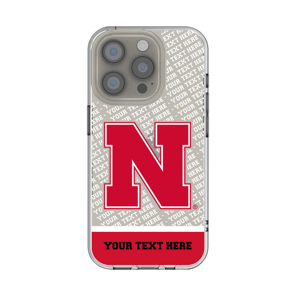 University of Nebraska Huskers Block N Personalized EndZone Plus iPhone Clear Phone Case for Apple iPhone