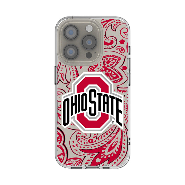 Ohio State University Buckeyes Paisley iPhone Clear Phone Case for Apple iPhone