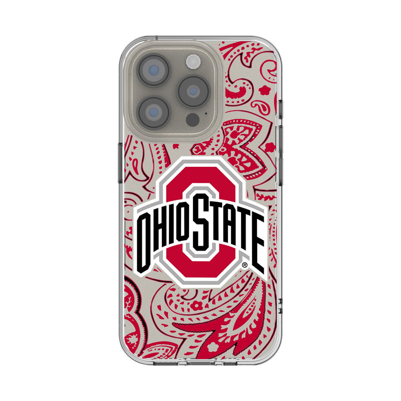 Ohio State University Buckeyes Paisley iPhone Clear Phone Case for Apple iPhone