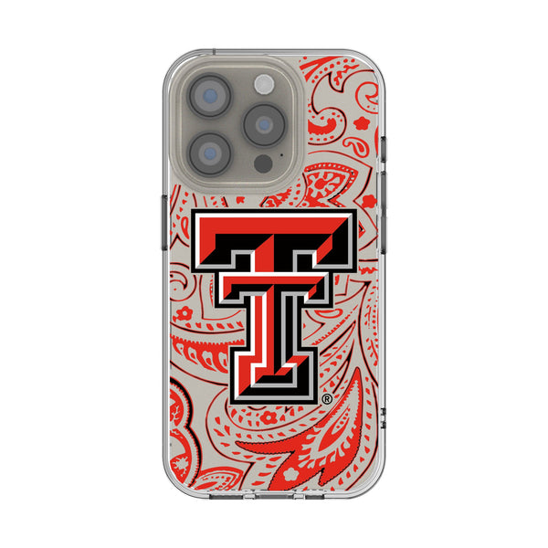 Texas Tech Red Raiders Paisley iPhone Clear Phone Case for Apple iPhone