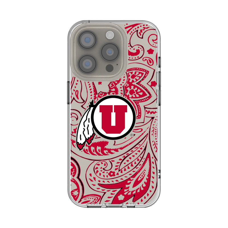 University of Utah Utes Paisley iPhone Clear Phone Case for Apple iPhone