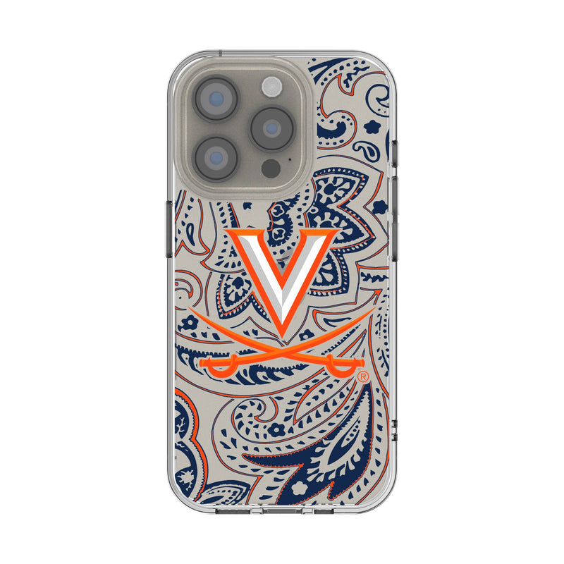 University of Virginia Cavaliers Paisley iPhone Clear Phone Case for Apple iPhone
