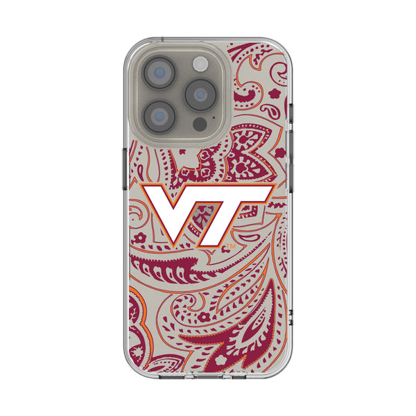Virginia Tech Hokies Paisley iPhone Clear Phone Case for Apple iPhone