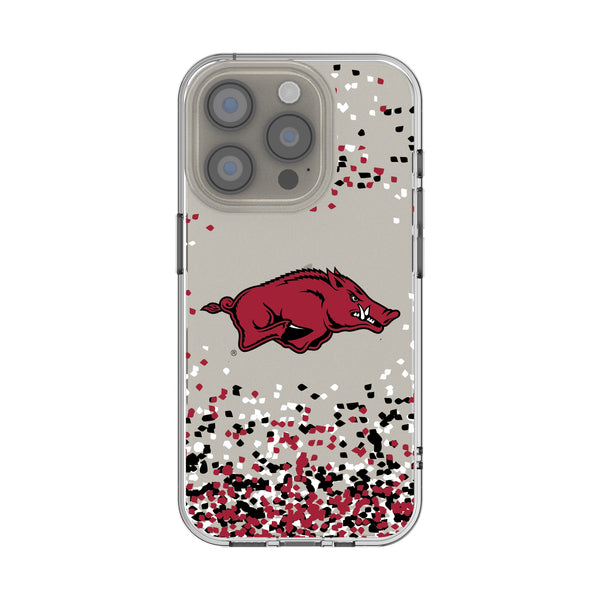 University of Arkansas Fayetteville Razorbacks Confetti iPhone Clear Phone Case for Apple iPhone