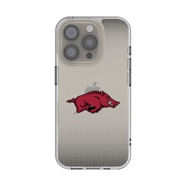 University of Arkansas Fayetteville Razorbacks Linen iPhone Clear Phone Case for Apple iPhone