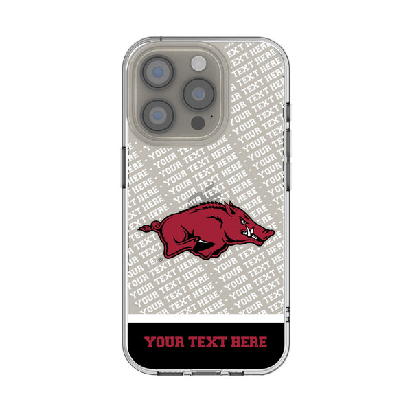 University of Arkansas Fayetteville Razorbacks Personalized EndZone Plus iPhone Clear Phone Case for Apple iPhone