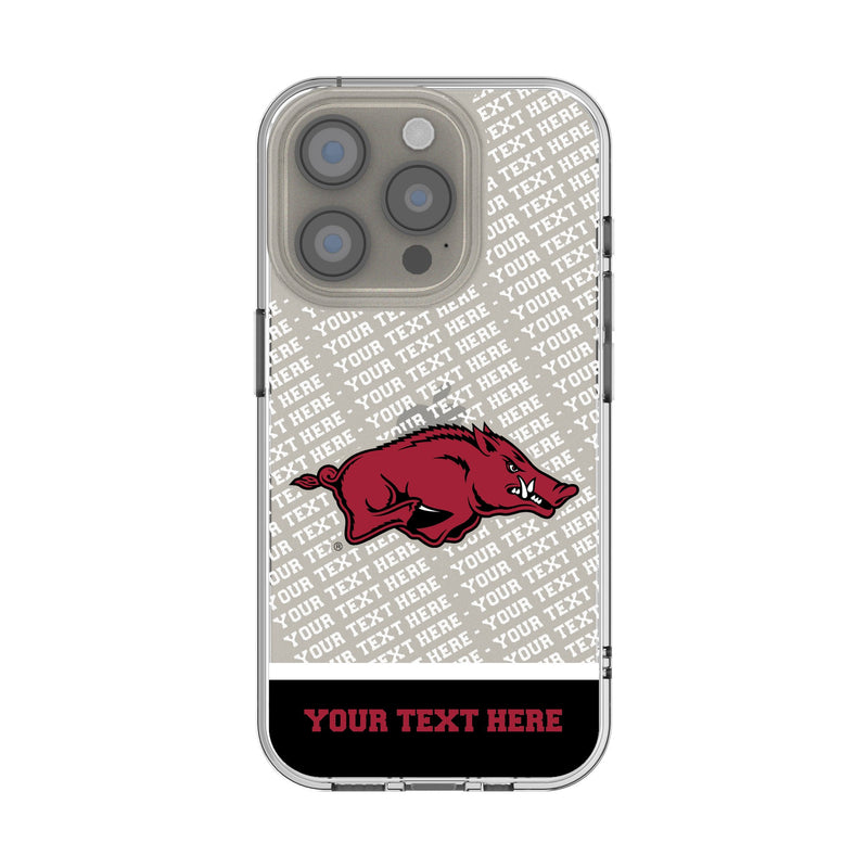 University of Arkansas Fayetteville Razorbacks Personalized EndZone Plus iPhone Clear Phone Case for Apple iPhone