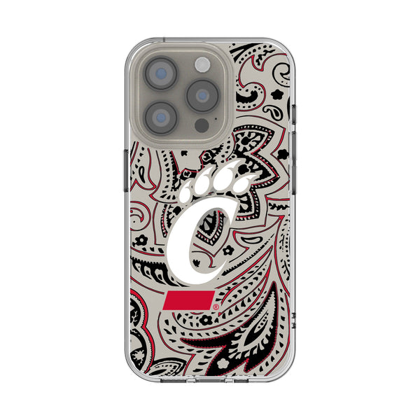University of Cincinnati Bearcats Paisley iPhone Clear Phone Case for Apple iPhone