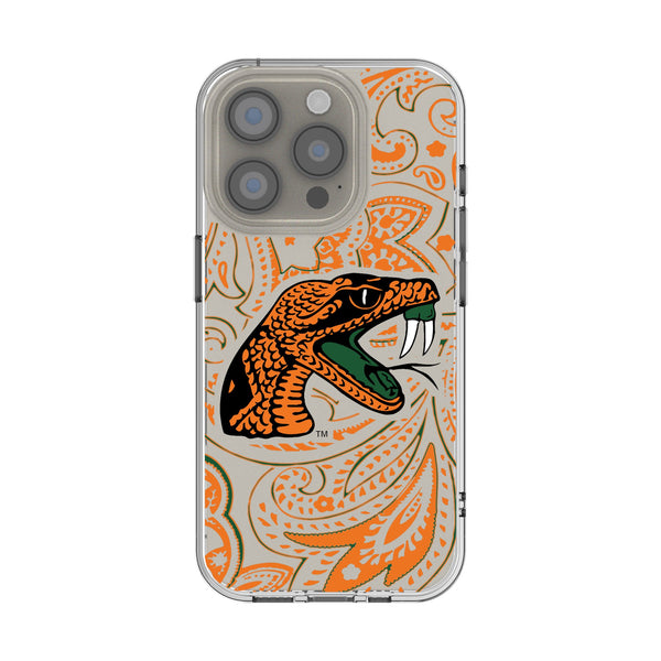 Florida A&M University Rattlers Paisley iPhone Clear Phone Case for Apple iPhone