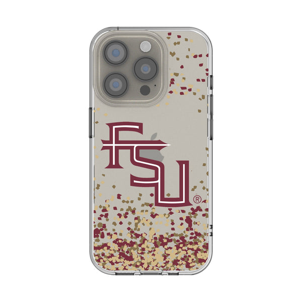 Florida State University Seminoles Athletic Wordmark Confetti iPhone Clear Phone Case for Apple iPhone
