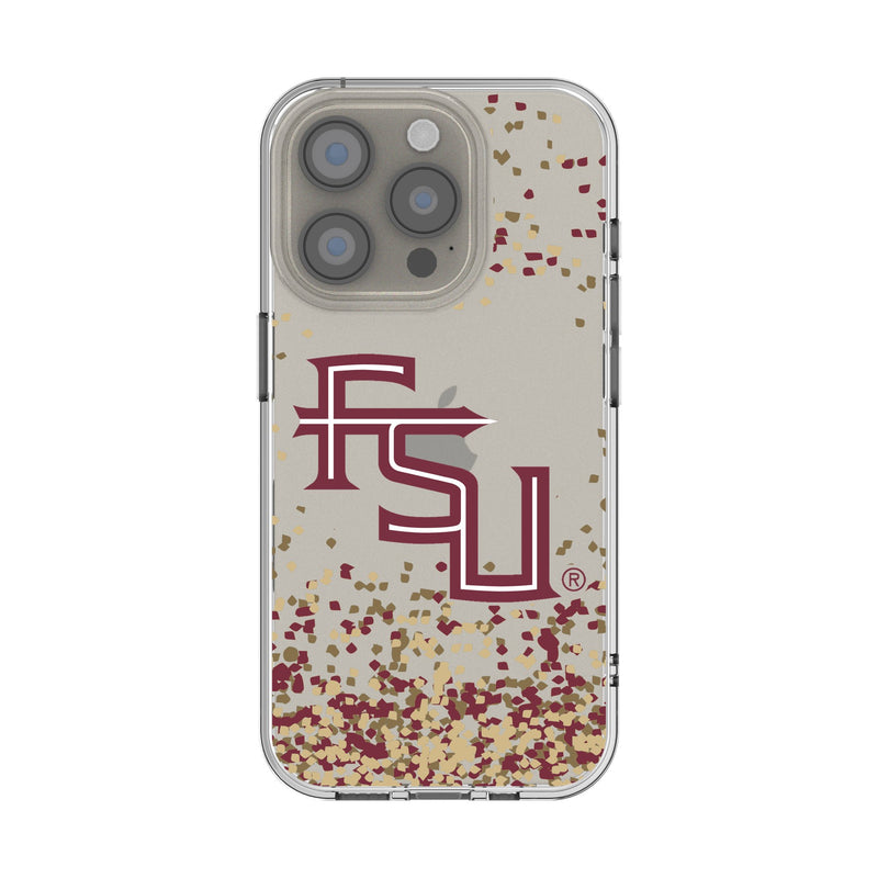Florida State University Seminoles Athletic Wordmark Confetti iPhone Clear Phone Case for Apple iPhone