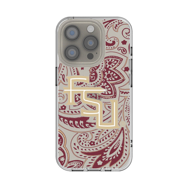 Florida State University Seminoles Athletic Wordmark Paisley iPhone Clear Phone Case for Apple iPhone