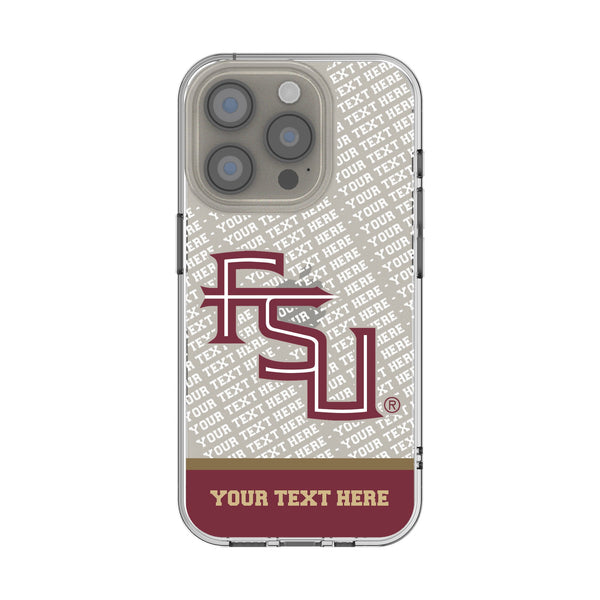 Florida State University Seminoles Athletic Wordmark Personalized EndZone Plus iPhone Clear Phone Case for Apple iPhone