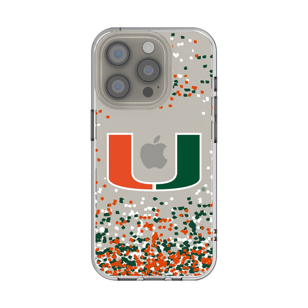 University of Miami Hurricanes Confetti iPhone Clear Phone Case for Apple iPhone