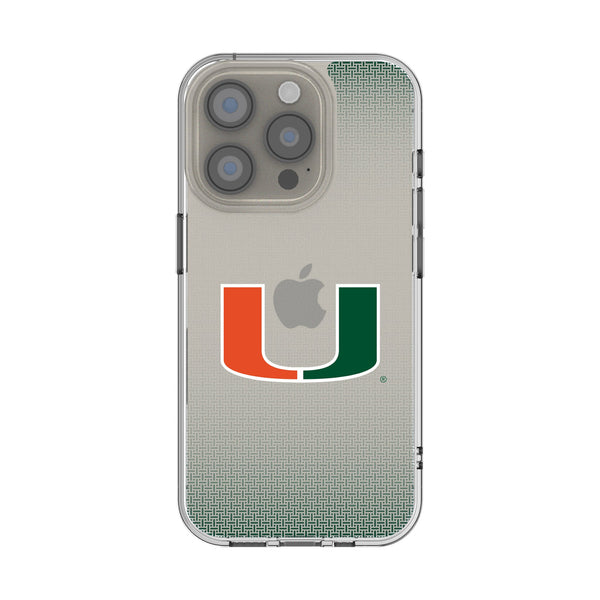 University of Miami Hurricanes Linen iPhone Clear Phone Case for Apple iPhone