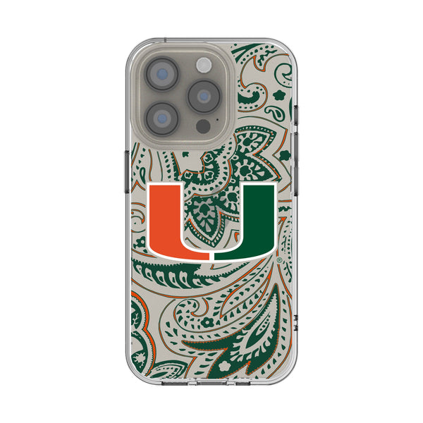 University of Miami Hurricanes Paisley iPhone Clear Phone Case for Apple iPhone