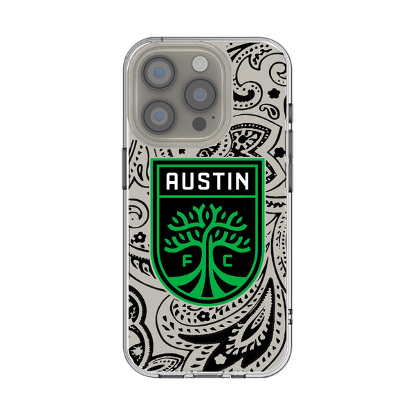 Austin FC Paisley iPhone Clear Phone Case for Apple iPhone