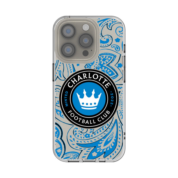 Charlotte FC Paisley iPhone Clear Phone Case for Apple iPhone