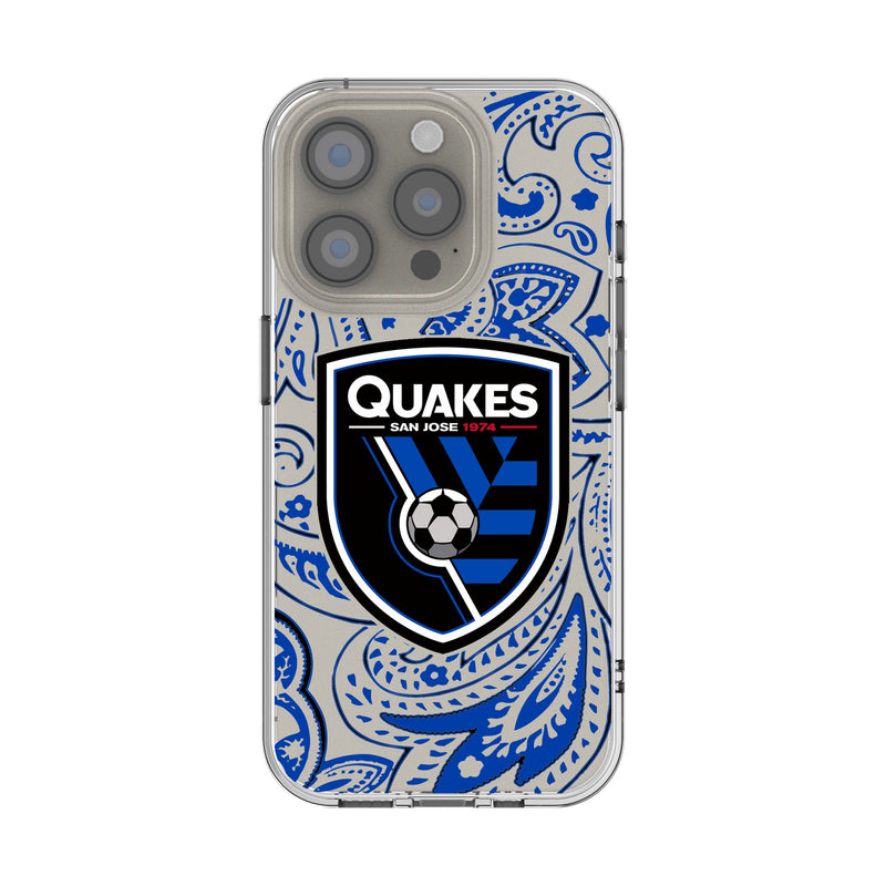 San Jose Earthquakes Paisley iPhone Clear Phone Case for Apple iPhone