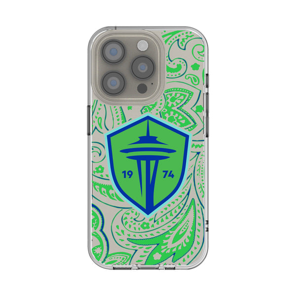Seattle Sounders FC Paisley iPhone Clear Phone Case for Apple iPhone