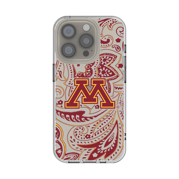 University of Minnesota Golden Gophers Paisley iPhone Clear Phone Case for Apple iPhone
