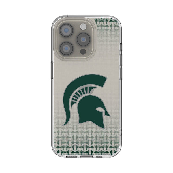 Michigan State University Spartans Linen iPhone Clear Phone Case for Apple iPhone