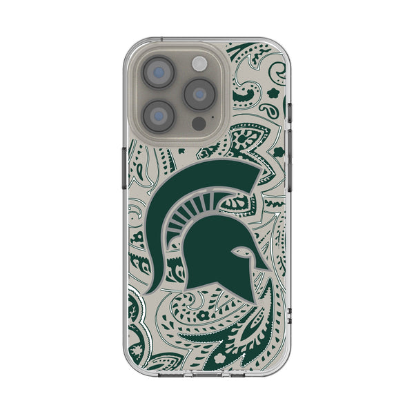 Michigan State University Spartans Paisley iPhone Clear Phone Case for Apple iPhone